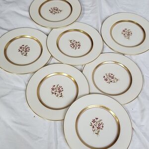 Lenox Nydia P-419-W Desert Plates  7pc Piece Retired 6.25 Inch